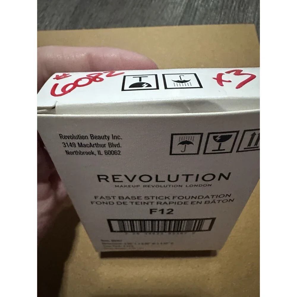 Makeup Revolution Fast Base Stick Foundation F12 3Pc Lot New